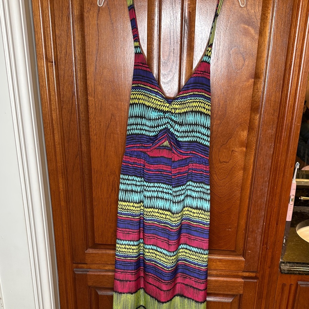 Colorful Zigzag Strapless Dress
